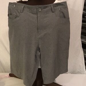 Straight Down Active Shorts Men's 34 Gray Performance Golf Shorts Stretch EUC